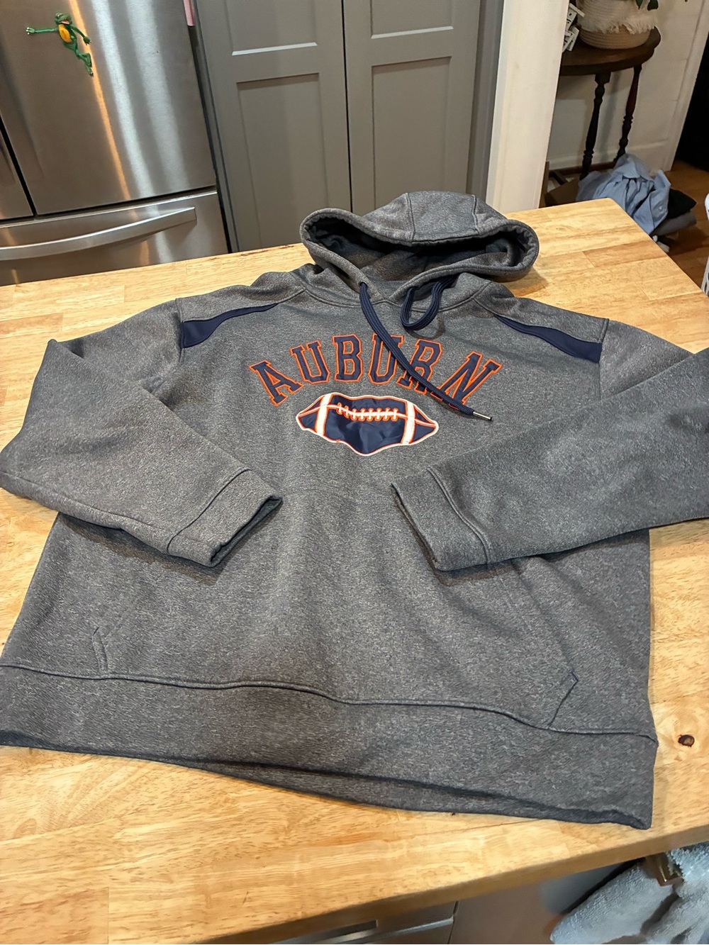 Auburn Men's Gray Pullover Hoodie - Collegiate Football Design
